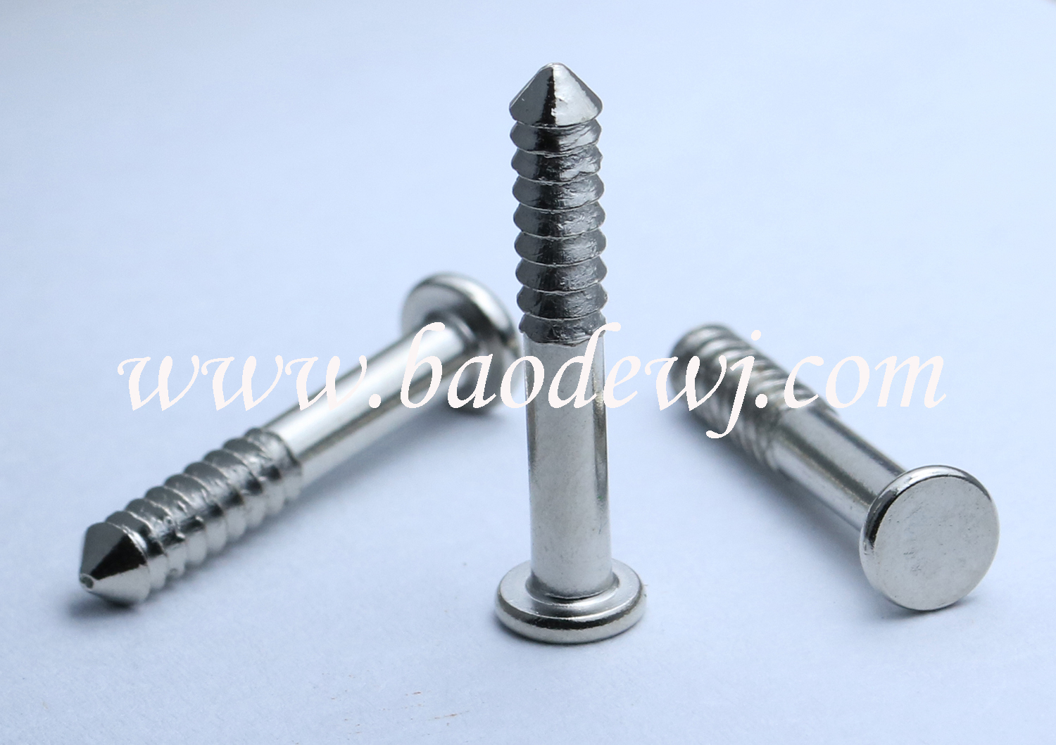 Nickel plated flat head inverted screw