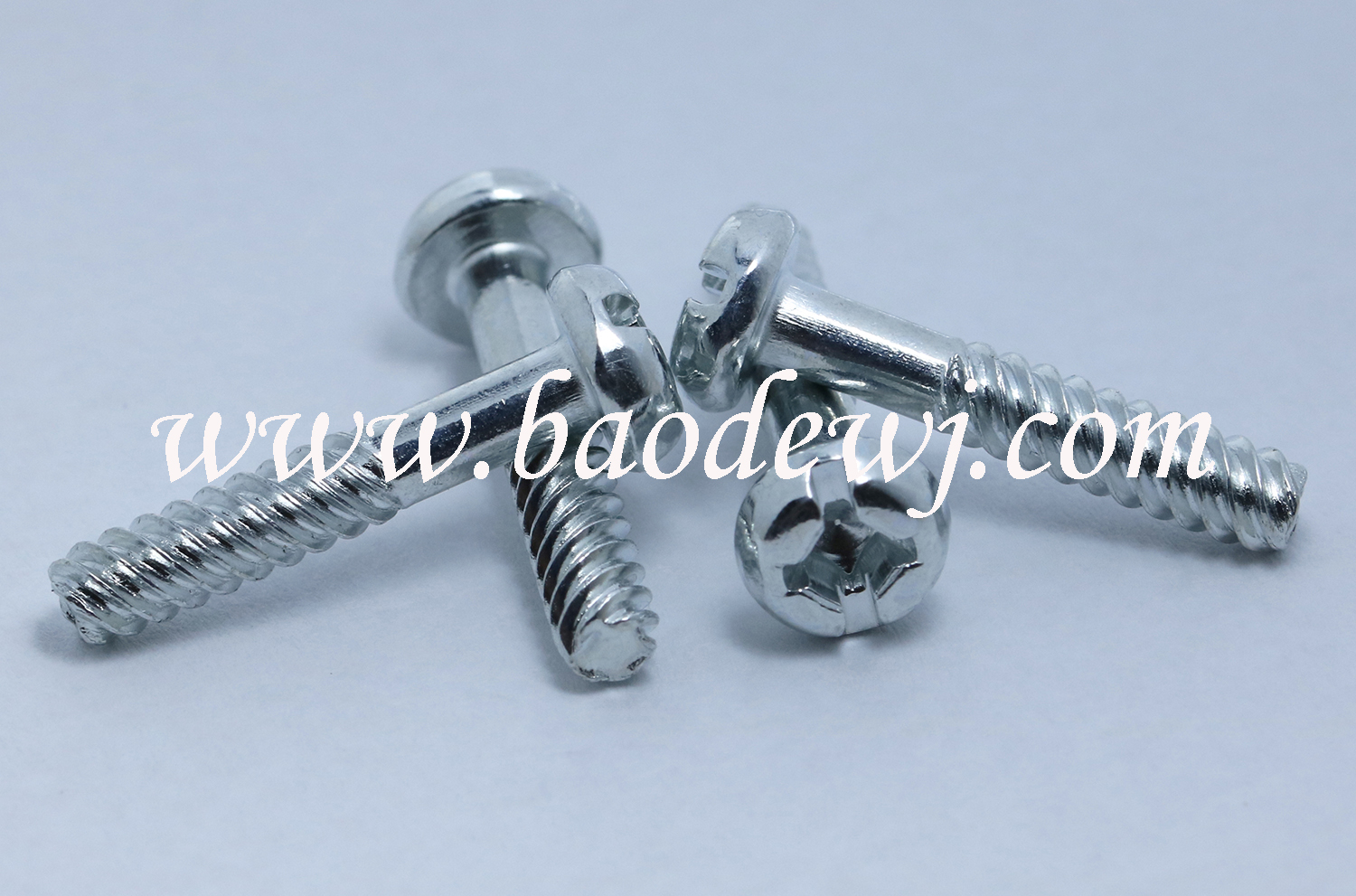 White zinc pan head twist tooth screw
