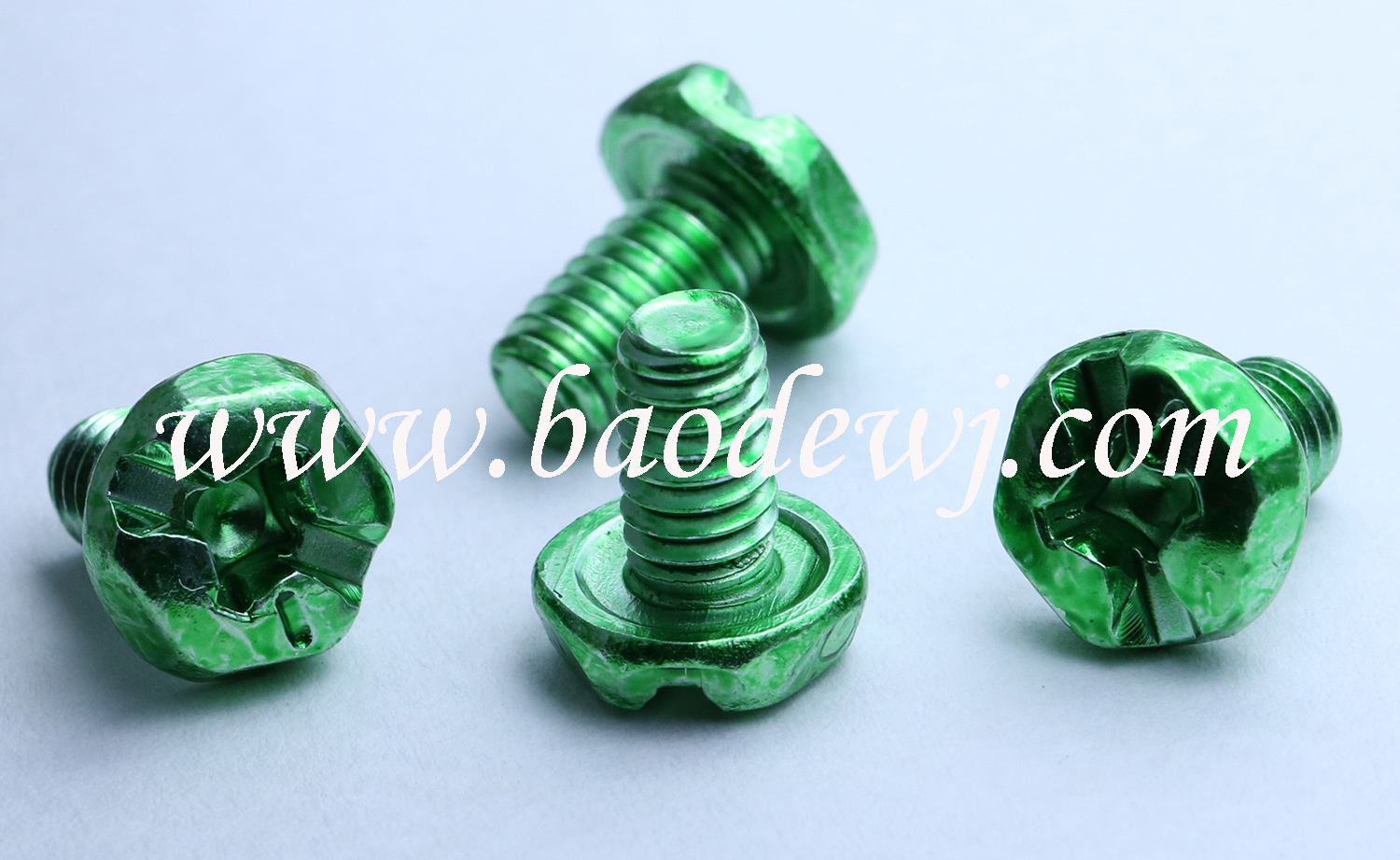 Green hexagon mechanical tooth screw