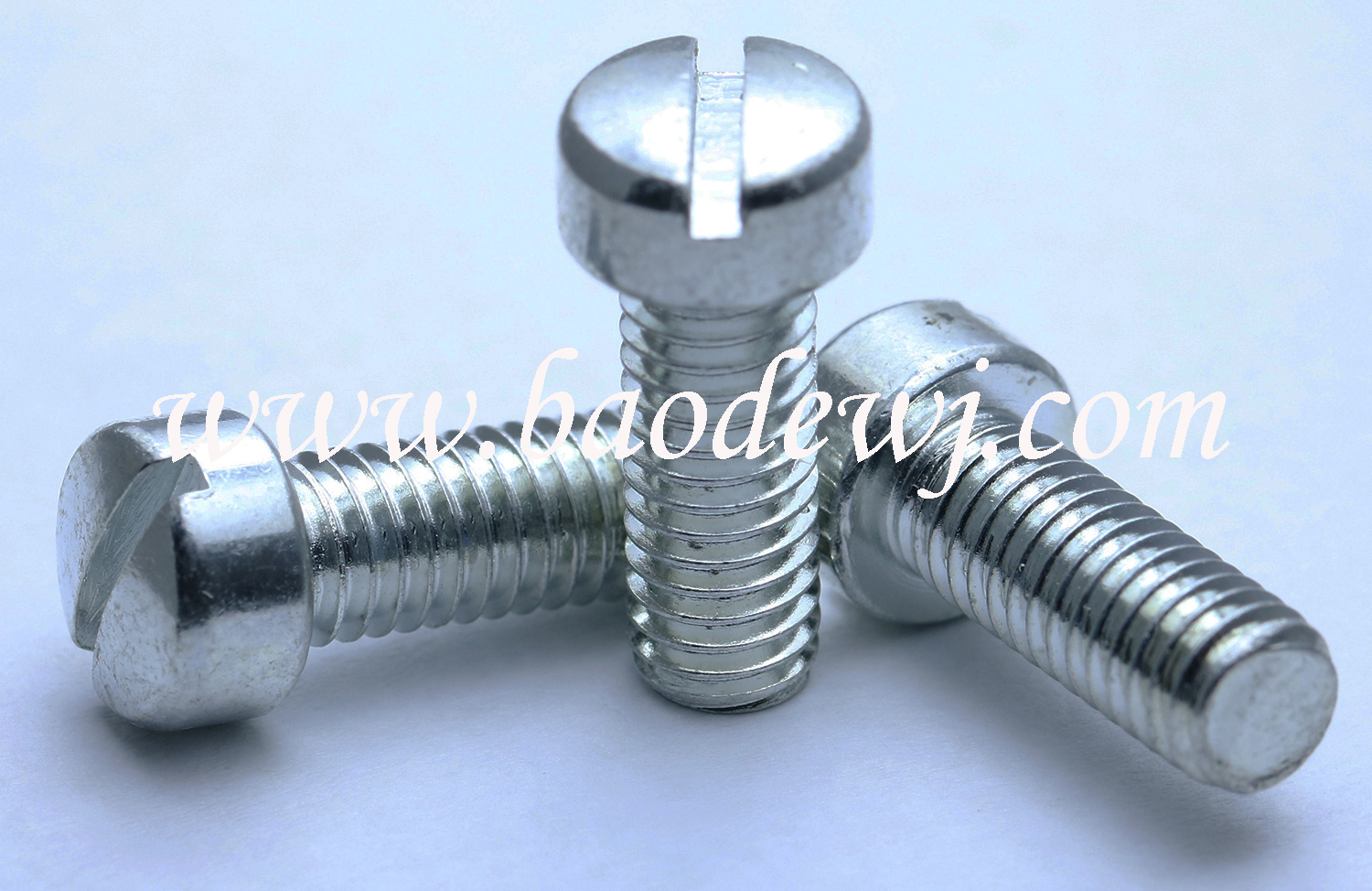 White zinc round head mechanical tooth screw
